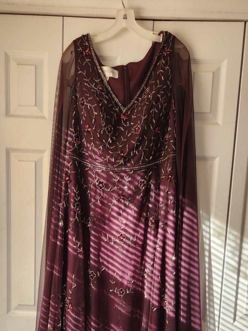 Oleg Cassini wine gown